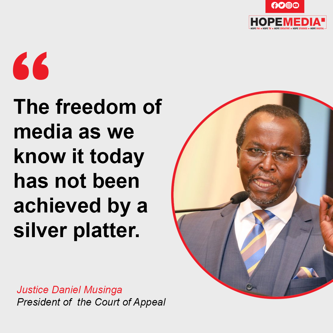 The freedom of media as we know it today has not been achieved by a silver platter. - Daniel Musinga, President of the Court Appeal
#20YearsOfHope