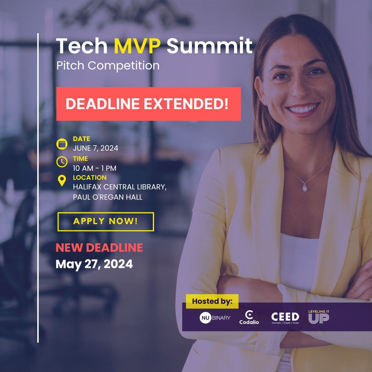 📣Great news! Due to popular demand, applications for the Tech MVP Summit 2024 Pitch Competition are open until 📆𝗠𝗼𝗻𝗱𝗮𝘆, 𝗠𝗮𝘆 𝟮𝟳𝘁𝗵!
hubs.la/Q02yqQmB0

#TechMVPSummit2024 <a href="/ceedns/">CEED</a>