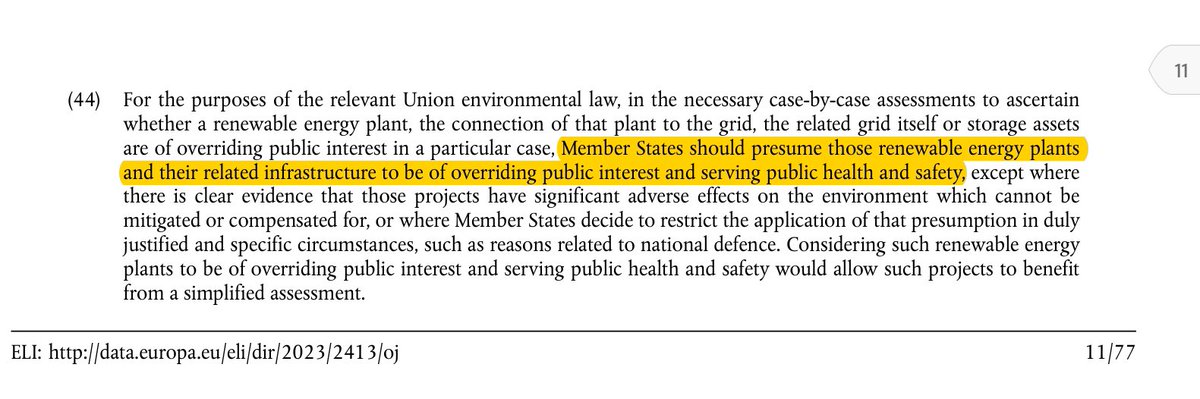 Vist aquest balanç tan catastròfic, la meva recomanació al @govern entrant és que apliqui immediatament l’apartat 44 de la nova directiva, que considera les energies renovables com “interès públic primordial”. És l’hora dels decidits i els valents. Prou acomplexaments