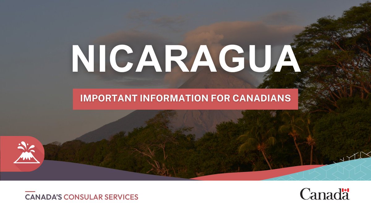 Canadians in #Nicaragua: There are multiple active volcanoes in the country and eruptions could occur at any time. A series of tremors could trigger evacuations of surrounding areas. More info: ow.ly/C1nX50RUkAu