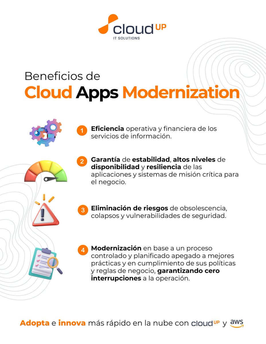 CloudUpSolutio1's tweet photo. ¡Moderniza tus aplicaciones y sistemas con Cloud Apps Modernization! Garantizamos eficiencia, estabilidad y cumplimiento. 
¡Contáctanos hoy mismo para transformar tu empresa! 🚀 

https://t.co/sUISGCsX02

#CloudUp #AWSpartners #PartnersTop #CloudInnovation #Clouders #CloudGroup https://t.co/sOswxGD3qP