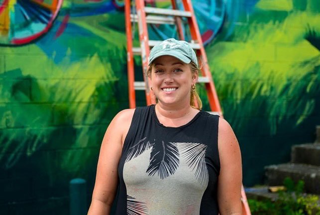 For the past few years, we have collaborated with <a href="/RaleighTranspo/">Raleigh Transportation</a> and <a href="/Raleigh_Arts/">Raleigh Arts</a> to create a mural to celebrate Bike Month. 

This year, we worked with artist Britt Flood and Steel Projects to create a colorful representation of the bike community along the Raleigh Greenway.