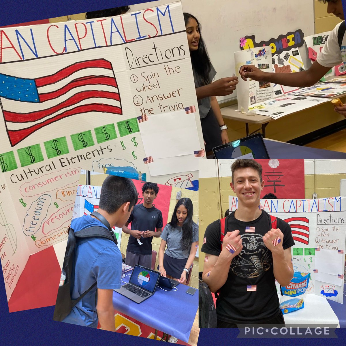 Proud to see EHS DECA promoting America &amp; the benefits of capitalism at the EHS Cultural Fair! 🇺🇸