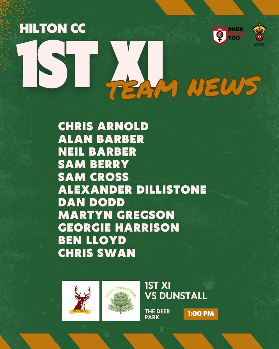 TEAM NEWS 🏏

Here is how our 1st's line up this weekend.