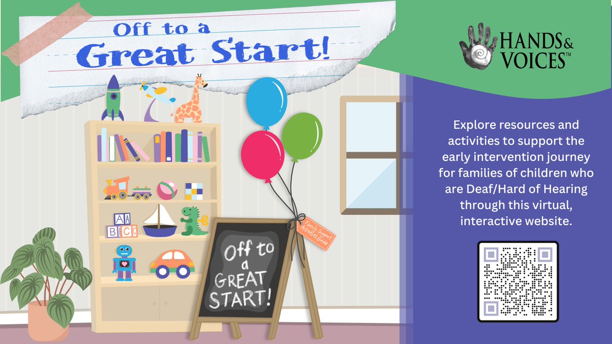 HandsandVoices's tweet photo. Off to a Great Start! 🚀⛵️✈️🚂🎈📖🚗

Explore resources and activities to support the early intervention journey for families of children who are Deaf/Hard of Hearing through this virtual, interactive website.

https://t.co/8cLT742F3x https://t.co/cQdfLLt0u3