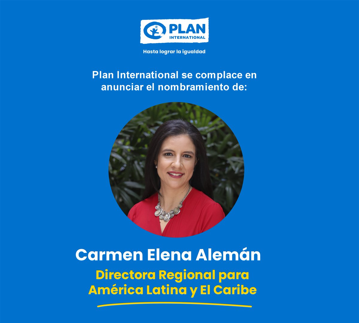 Con entusiasmo anunciamos el nombramiento de Carmen Elena Alemán como Directora Regional para América Latina y El Caribe. Tenemos la seguridad que su experiencia y dedicación contribuirán al impacto positivo en la vida de las niñas y niños de la región.

tinyurl.com/2dpzweyx