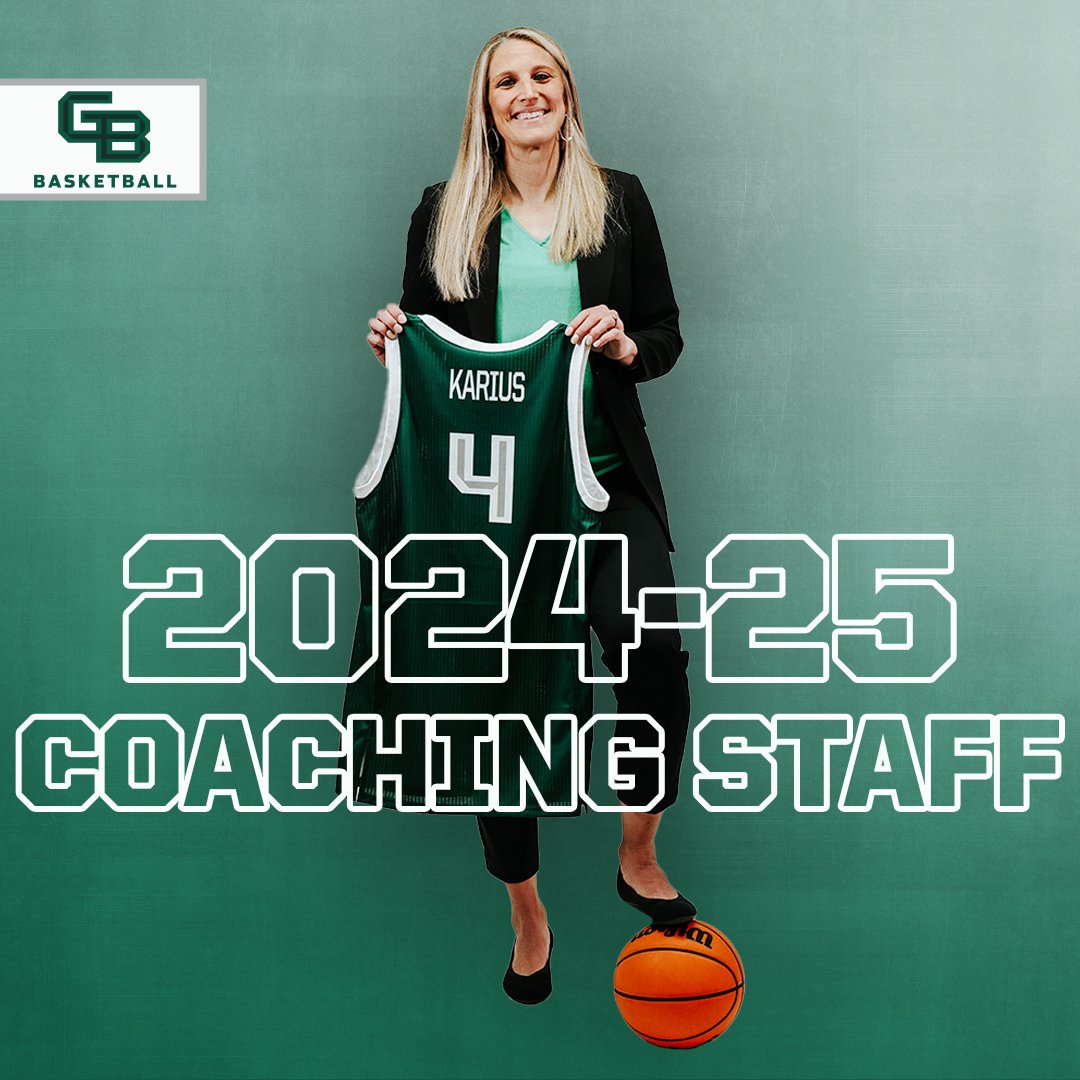 The complete 2024-25 coaching staff has been announced! • Head Coach @kayla_karius (1st season with GB, 3rd overall) • Assistant Coach @sarahbronk • Assistant Coach @AllieLeClaire • Assistant Coach @Coach_KPA • Assistant Coach/Director of Operations, @ozziesliz10 •