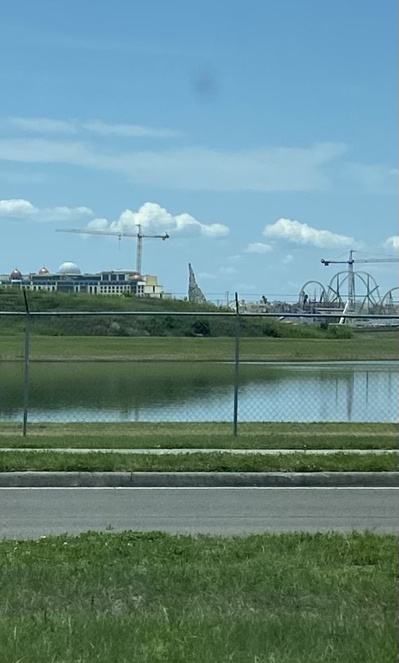 Drive by photos from #EpicUniverse: Terra Luna and Stella Nova Hotels, Helios Hotel,  Dark Universe portal and Starfall Racers track. #UniversalOrlando