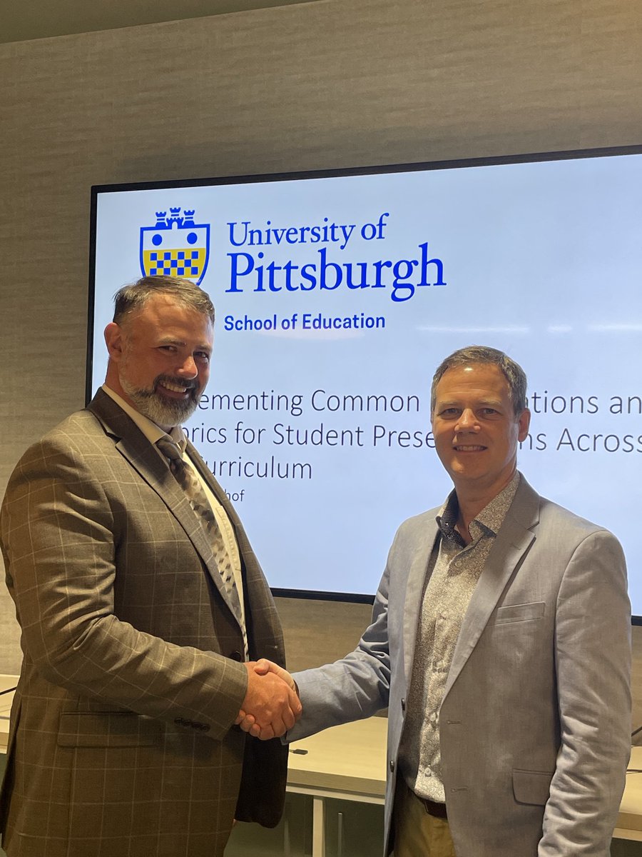 Congratulations, Dr. Ben Althof on a successful defense of your dissertation!  Thank you to committee members, Dr. Emily Rainey &amp; Dr. Tracy McNelly!  #pitteducation @bdalthof@PittEducation