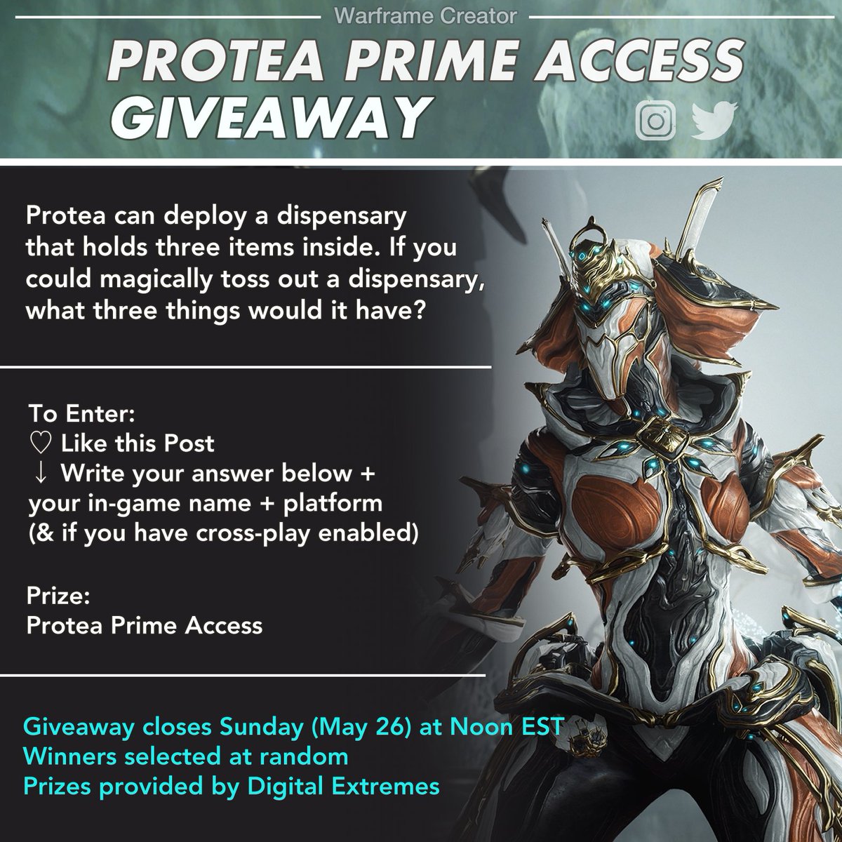 leodoodling's tweet image. - Protea Prime Access giveaway -
#warframe #playwarframe 
↓ Check the image for how to enter
