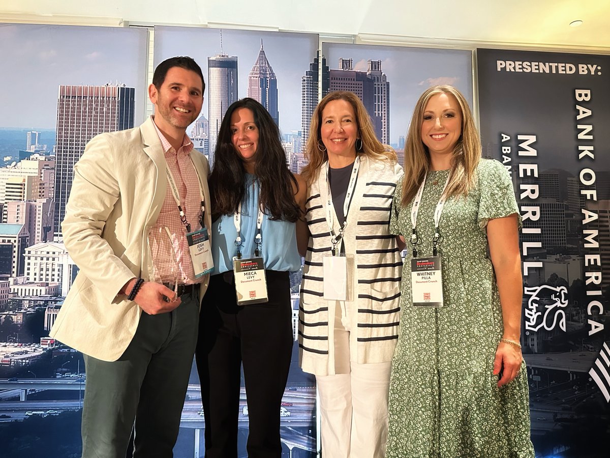 🏆 Our #Atlanta hub gathered last week to celebrate CEO Josh Levy receiving the 2024 Dealmakers of the Year Award. Thank you, Smart Business Dealmakers, for recognizing Josh's hard work, passion, and leadership.
#AtlantaDealmakers #DealmakersAtlanta 
#documentcrunch #contech #ai