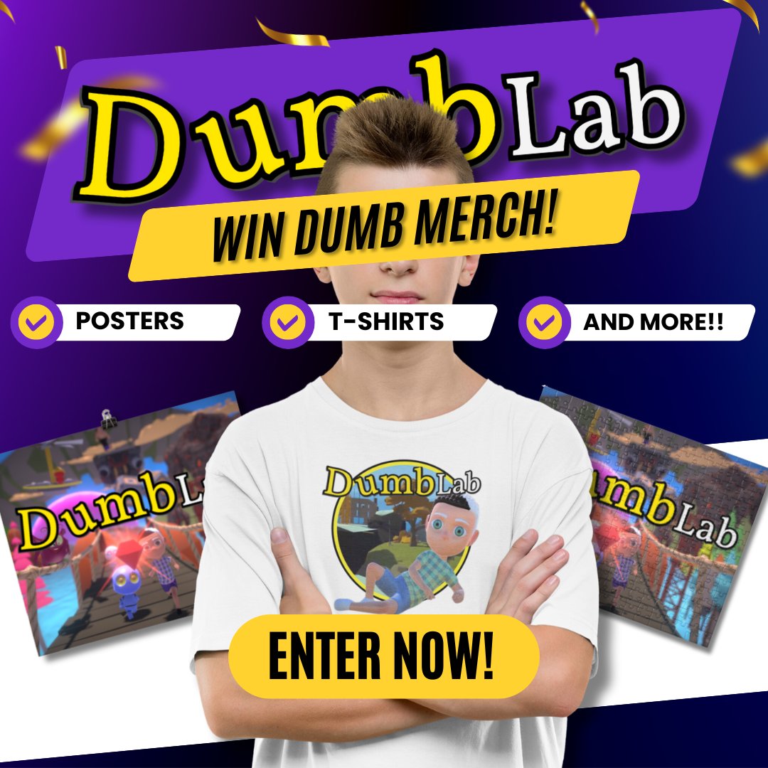 luminaryC_'s tweet photo. Hey DumbLab fans! We’ve got posters, keychains, t-shirts, plushies, and other epic prizes up for grabs! 

Don't miss out—enter now! 👉 https://t.co/NqkFmFDKVy

#DumbLab https://t.co/2Oi7FHyoxf