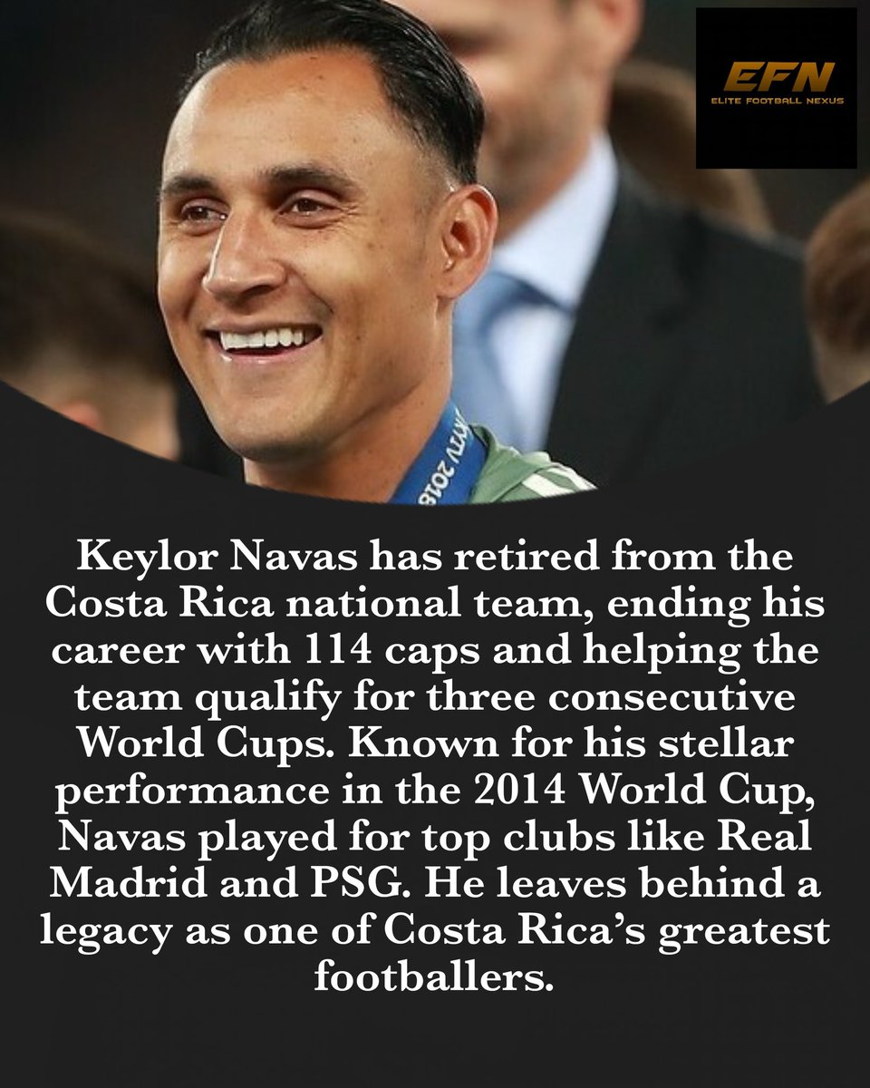 🚨NEWS🚨:Keylor Navas retires from Costa Rica national team with 114 caps, three World Cups, and numerous accolades, ending a storied career.#keylornavas #football
