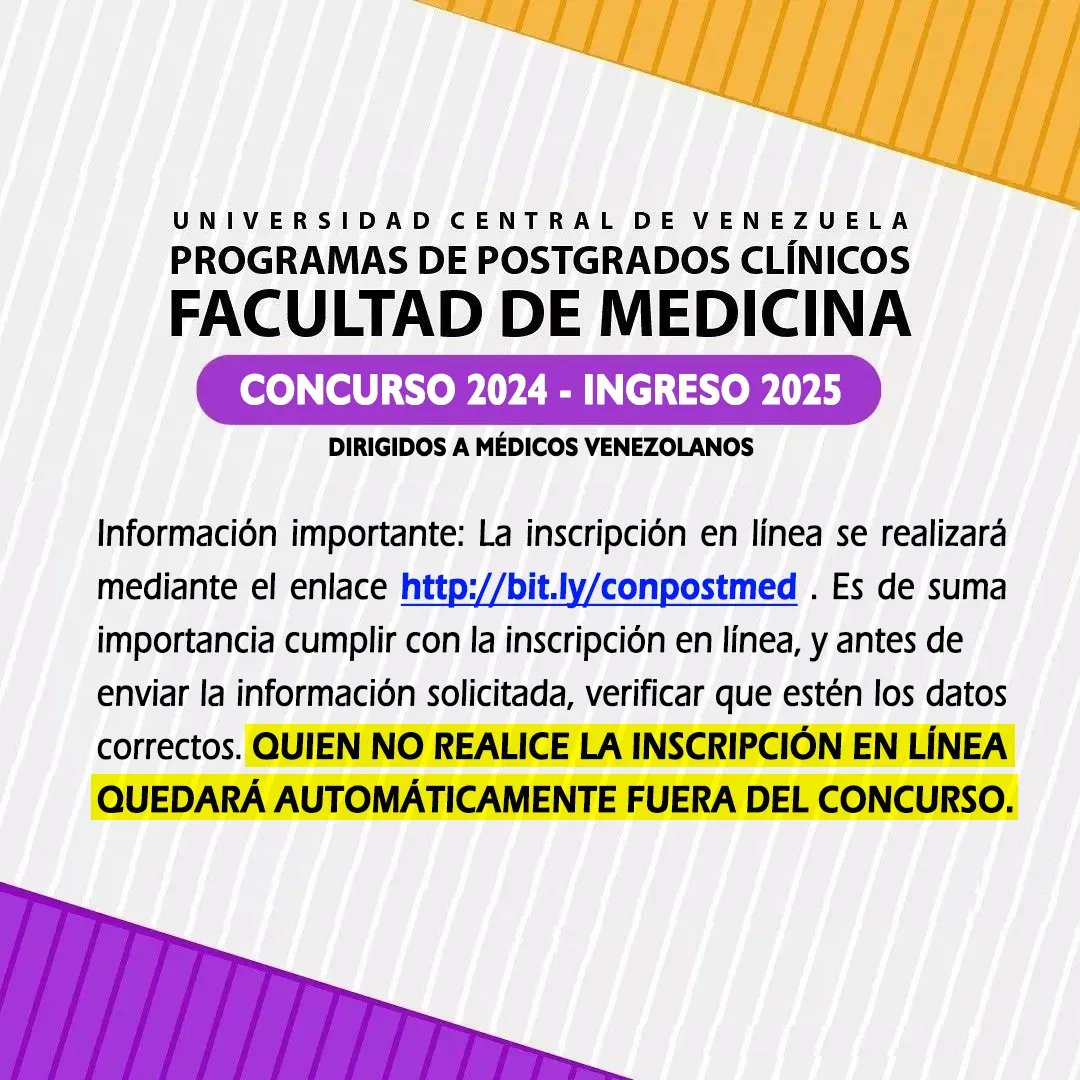 PROGRAMAS DE POSTGRADOS CLÍNICOS CONCURSO 2024 – INGRESO 2025 acortar.link/Idj8oN