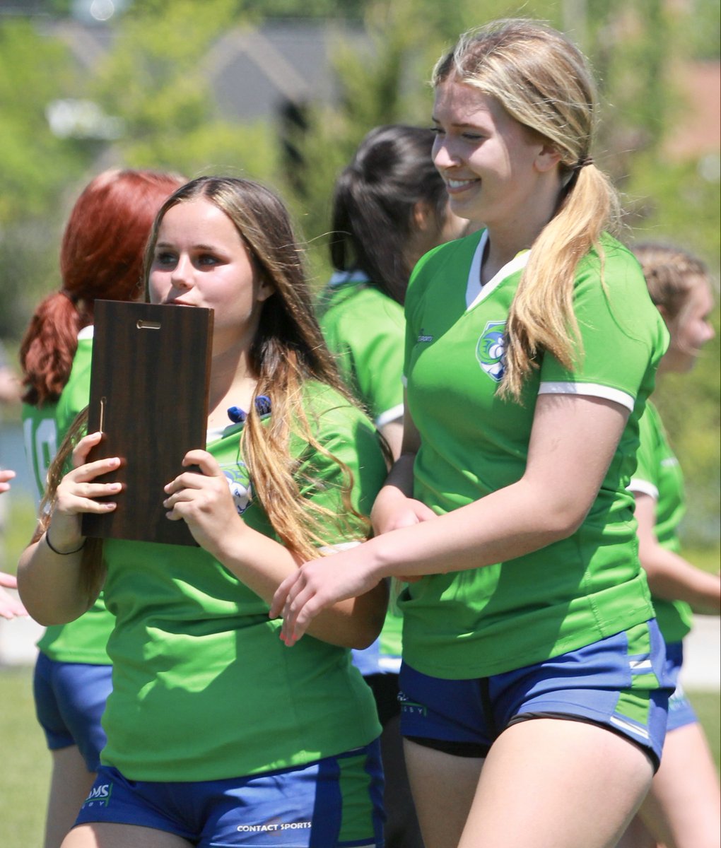 Congrats to the Rams! 🙌

Laurier secondary school girls' rugby captain Addison Tracey, left, kisses the WOSSAA AAA championship plaque after a 55-17 win - on her birthday - over Stratford District on Friday in Stratford. 📸: @CorySmith1980 

#ldnont @LaurierSS @TVDSB