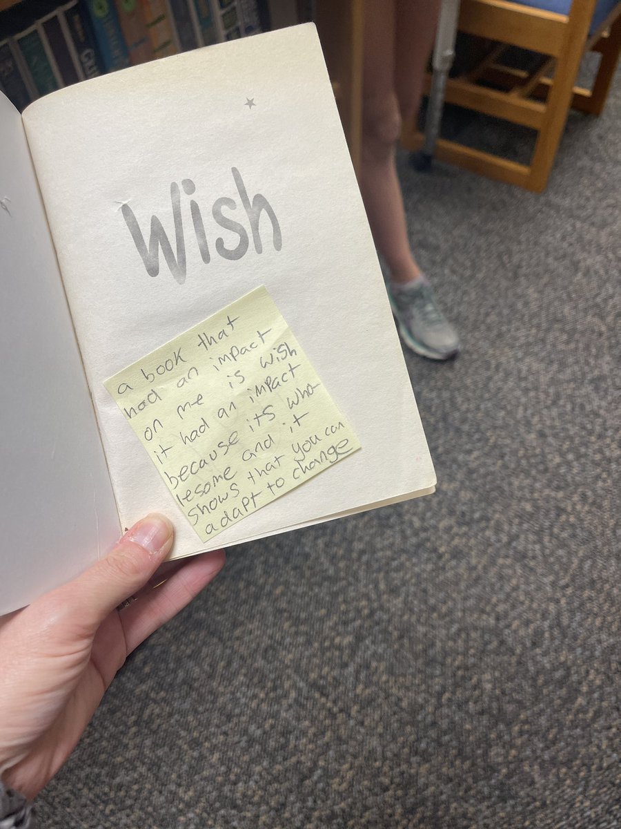 6th graders are leaving their mark in our library. They picked a book that left an impact on them and left an encouraging note for the next <a href="/THTigers512/">Tomahawk Elementary</a> to read.