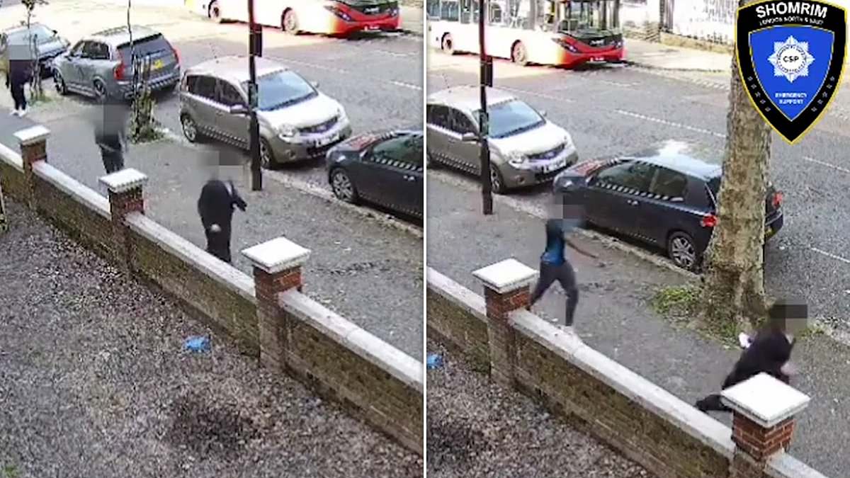 Shocking moment Jewish boy, 16, is 'pelted with stones' on his way to the synagogue in broad daylight attack - as police launch probe into latest north London hate crime trib.al/tFPTJeU