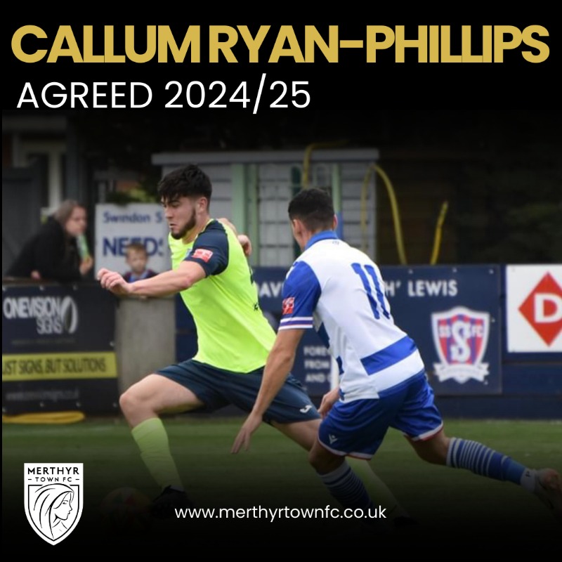 MerthyrTownFC's tweet image. 🤝 𝗖𝗔𝗟𝗟𝗨𝗠 𝗥𝗬𝗔𝗡-𝗣𝗛𝗜𝗟𝗟𝗜𝗣𝗦 𝗔𝗚𝗥𝗘𝗘𝗦 𝗧𝗘𝗥𝗠𝗦

Callum Ryan-Phillips agrees terms to his third consecutive season with the Martyrs, after a superb display once again last season! 

👏🏼 Closing in on 100 Martyrs appearances at the age of 20! 

#OurTownOurClub