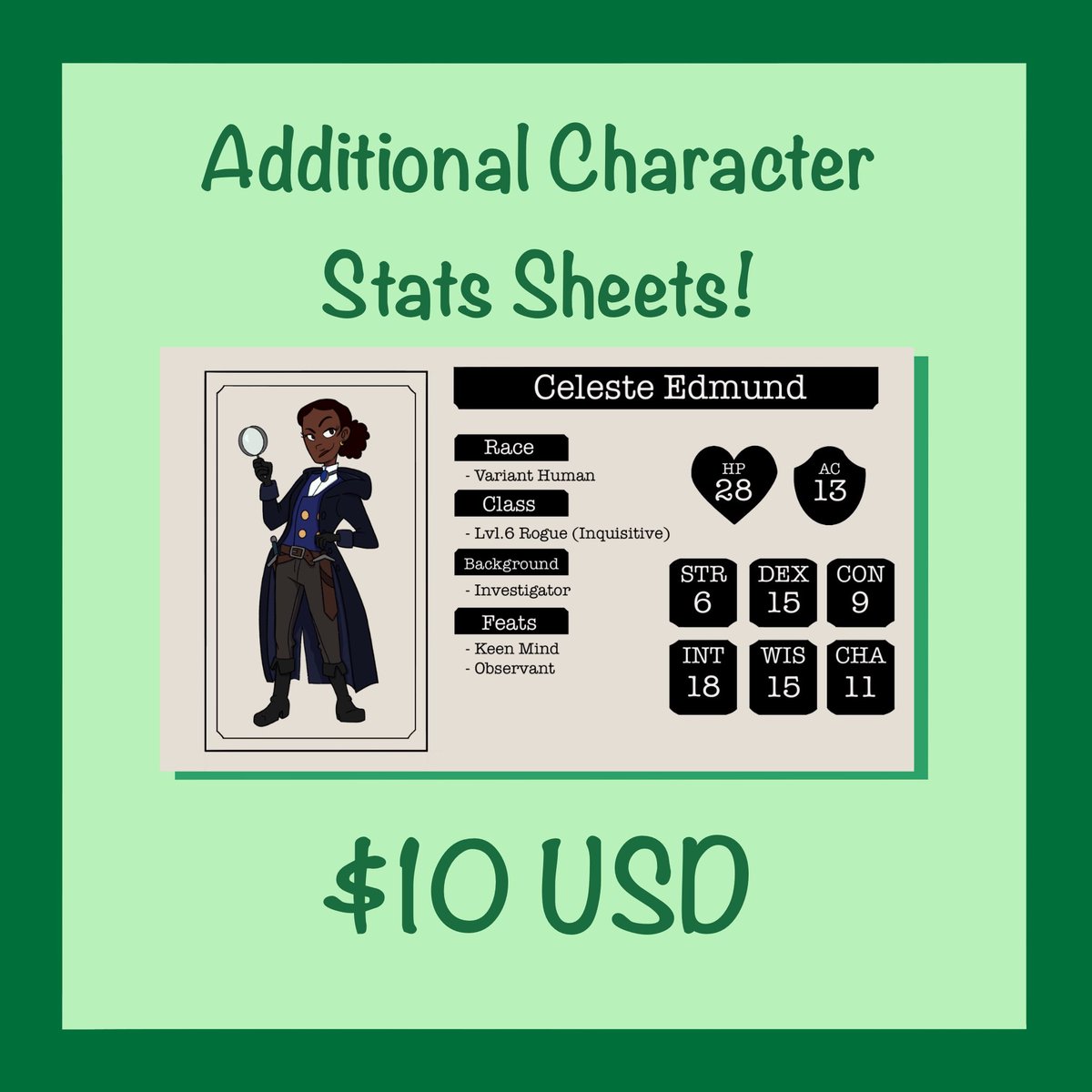 theccnerd's tweet photo. I’m opening up slots for #dnd character art #commissions! If you have a PC or NPC that you’ve been itching to have visual refs for, I will draw them! Please look through my commission sheet for prices and terms &amp; conditions and DM me if you have a request or any other questions! https://t.co/ijF3q3OciN