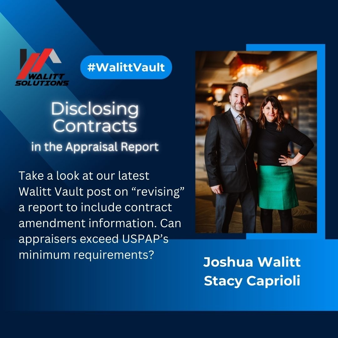 joshwalitt's tweet photo. The client wants a revised #appraisal report to show a new contract price. https://t.co/SKZLzT52Hw  

Can the #appraiser include contract info from after the effective date?! Check out the latest in the #WalittVault. 

#USPAP #FannieMae #AppraisalStandards @Walitt Solutions https://t.co/VKC8E3tcFY