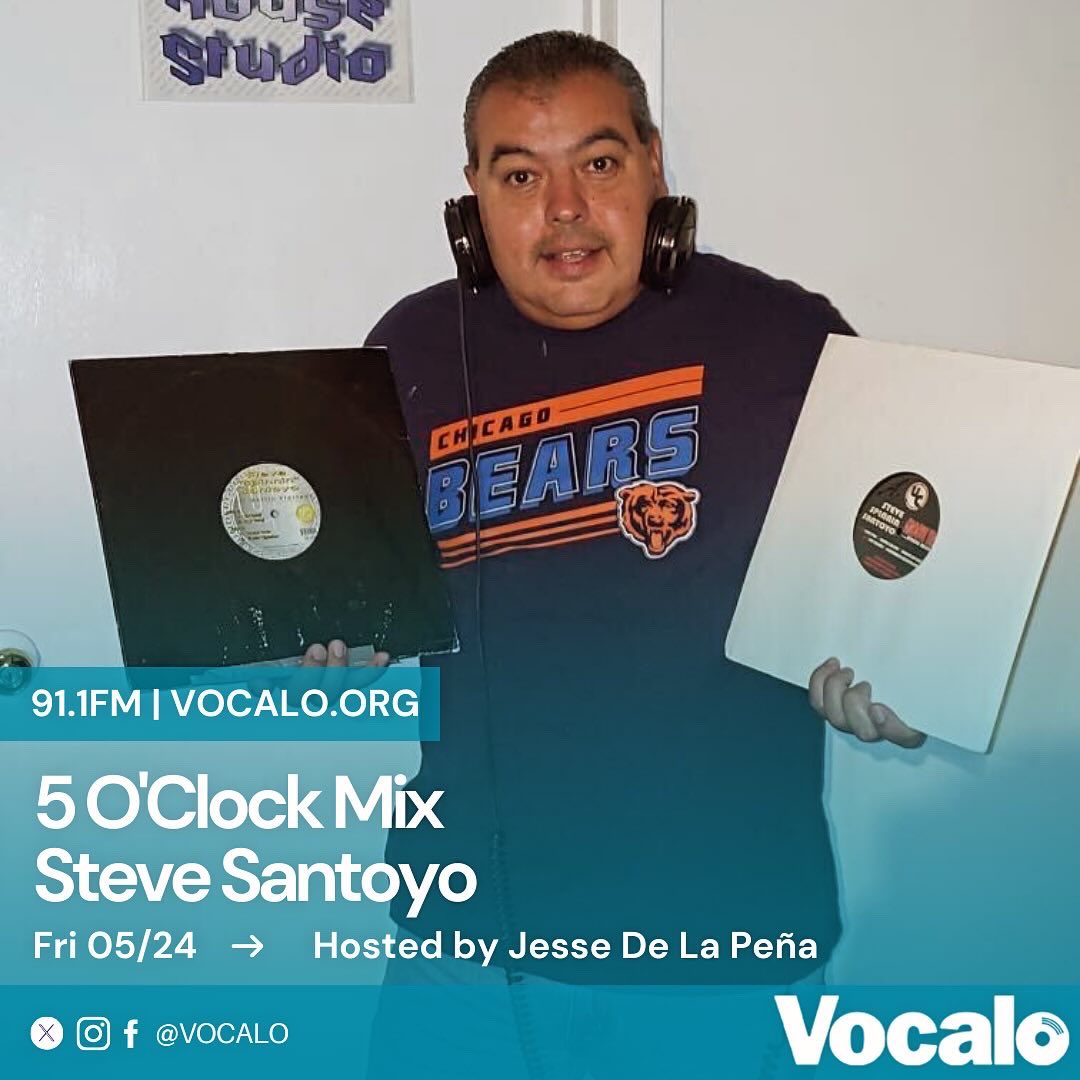 jessedelapena's tweet photo. Check out DJ Steve Santoyo tonite on the “5 O’Clock Mix + FINAL “Friday Night DJ Series” @Vocalo 91.1fm 05.24.24
6pm @djladyd
7pm Carlos Feliciano
8pm @DjSandraSuave
9pm DJ Serpico
10pm @dookle
11pm @migdroides
host JDLP https://t.co/CyGk18iGv1
(2 more 5pm mixes) https://t.co/OfnoRjJnO4