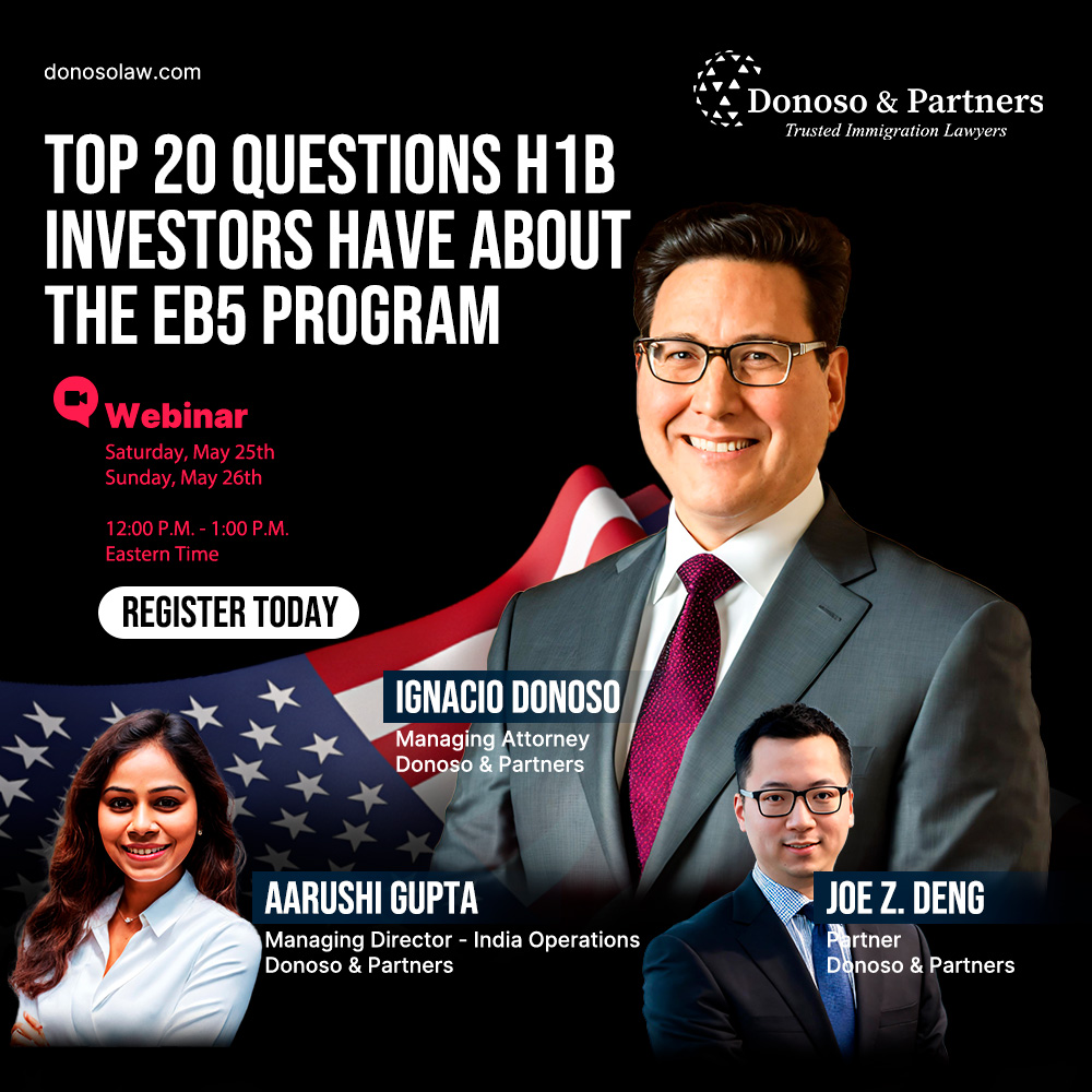 Are you an H1B visa holder curious about the EB5 program? Join us for an enlightening webinar where we'll delve into the top 20 questions H1B investors commonly ask about the EB5 Program! 👉 Register to attend here: bit.ly/4a4pJyf