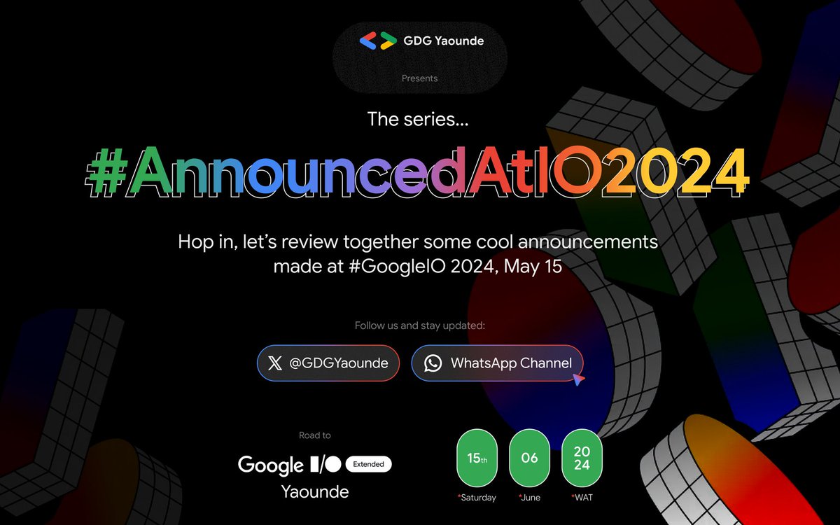 Durant le #GoogleIO2024, #Google a dévoilé #GoogleAIStudio avec les modèles #Gemini 1.5 Flash et Pro. 
Cette plateforme permet d'optimiser apps IA et workflows grâce à une fenêtre de contexte de 2M tokens. 
#GDGYaounde
#IOExtended

source : linkedin.com/pulse/google-i…