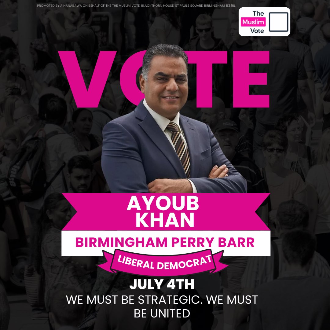 themuslimvoteuk's tweet photo. @mlavalette @georgegalloway @Samehahabeeb Birmingham Perry Barr: @AyoubKhanPCC 
Derby South: Chris Williamson
Birmingham Ladywood: @Akhmedyakoob1 
Newcastle Central &amp; West: @yvonneridley 

The Muslim Vote is behind you 🤝 https://t.co/L5q9ZsWUvy