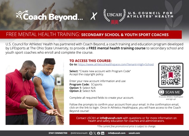 As part of the @millioncoaches challenge, funded by @scefdn, @OSULiFESports has partnered with @4AthletesHealth to launch a free Coach Beyond Supporting Student-Athlete #MentalHealth training for youth coaches nationwide! Spread the word - and help empower coaches to support