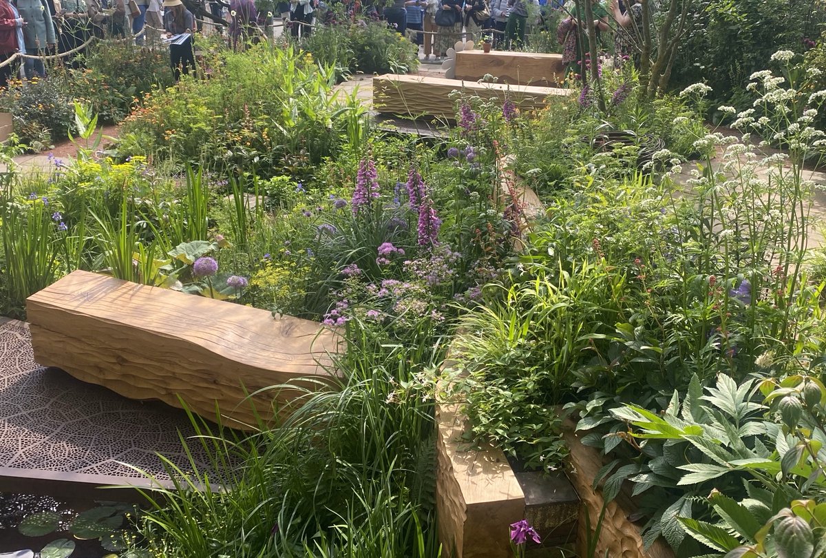 The Octavia Hill Garden has won the People’s Choice award at #RHSChelsea. The seating is made from trees that came down in Storm Arwen. It features a new seedling grown from the Sycamore Gap tree. And it is lovely. Our founder believed in nature, beauty &amp; history for everyone.