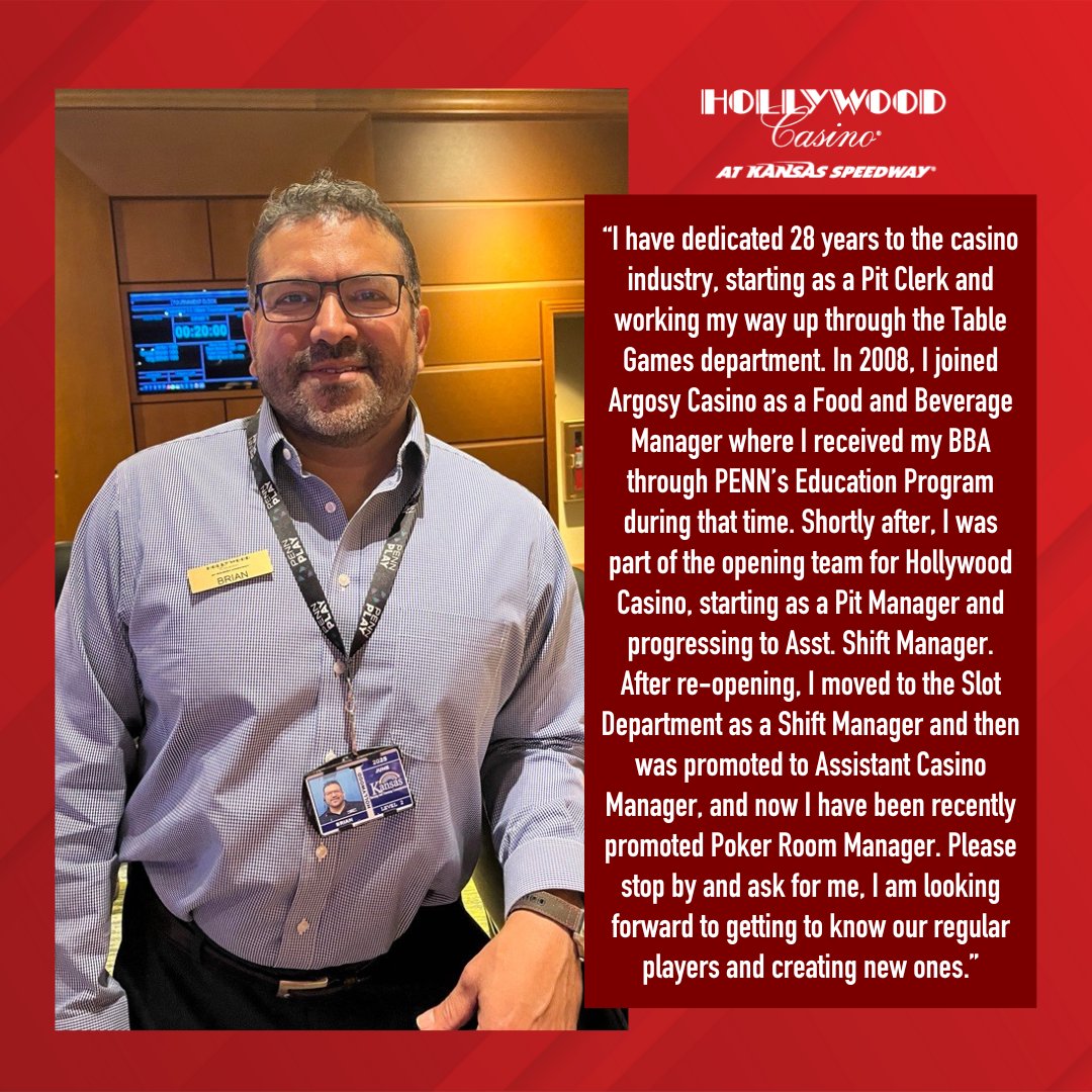 Please welcome our new Poker Room Manager, Brian! 🎉 🥂 We are so excited to welcome Brian to poker after all he has done for PENN and Hollywood! Stop by the Poker Room and say hello next time you're in! 👋