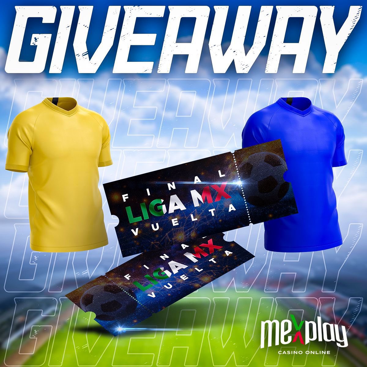 mexplay_mx's tweet photo. ¡PARTICIPA POR DOS BOLETOS PARA LA GRAN FINAL! 🏆

¿Cómo participar? 
1.- Sigue a @ale_orvananos y a @mexplay_mx 
2.- Repostea 🔁 y Dale ❤️ a este post
3.- Comenta quien ganará la final 

Anunciaremos al ganador el día sábado a las 9 pm https://t.co/FOJjxpsOTC