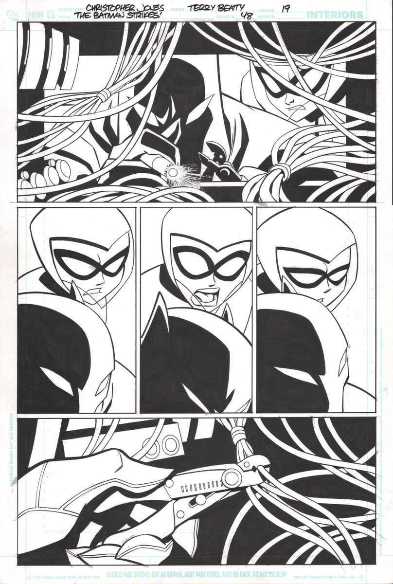ChrisJonesArt's tweet image. #Batman and #Robin diffusing a bomb. From #BatmanStrikes #48 page 19. Inks by #TerryBeatty.