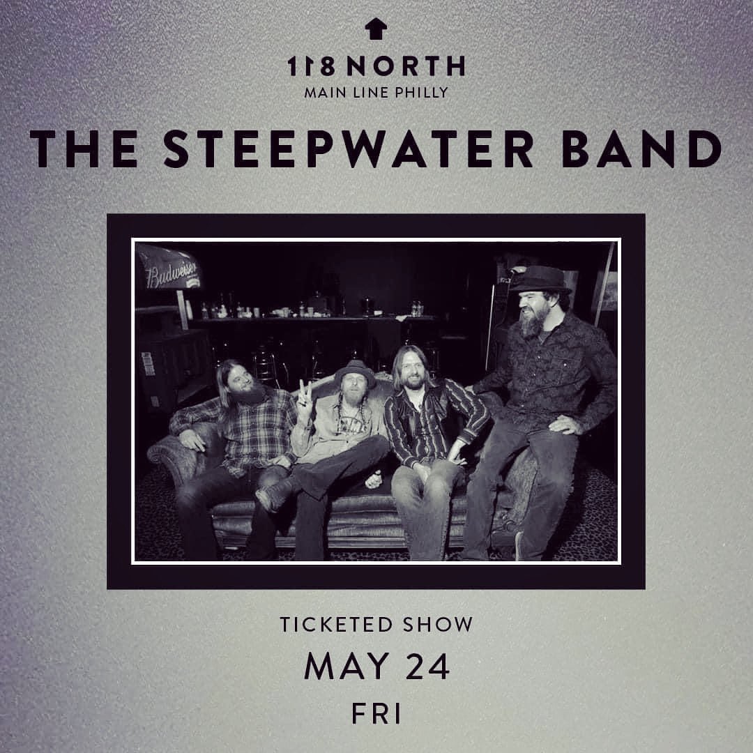steepwaterband's tweet photo. Philly area! Join us TONIGHT, 5/24 at 118 North in Wayne, PA with special guests The Tall Pines. Music starts at 9:00pm. Grab tickets HERE ~ https://t.co/Rduka5PulN ~ COME ON DOWN! #TheSteepwaterBand #SpringTour2024 #phillylivemusic #FUN https://t.co/usLE0Mo2kp