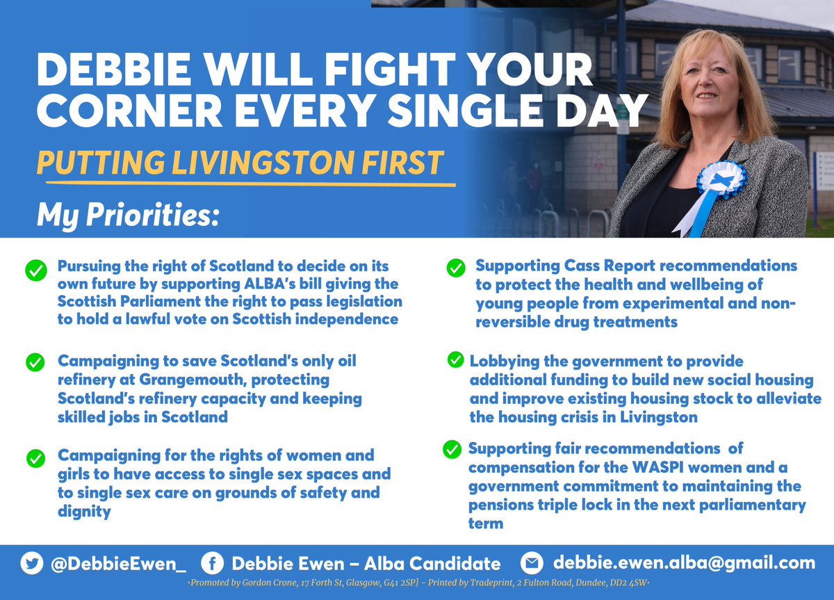 westlothianalba's tweet photo. Alba Party candidate for the Livingston constituency Debbie Ewen lays out her priorities for the upcoming general election.
Please share.
#albastandsforscotland #ScottishIndependence #Alba24 https://t.co/oFsstIZl4v