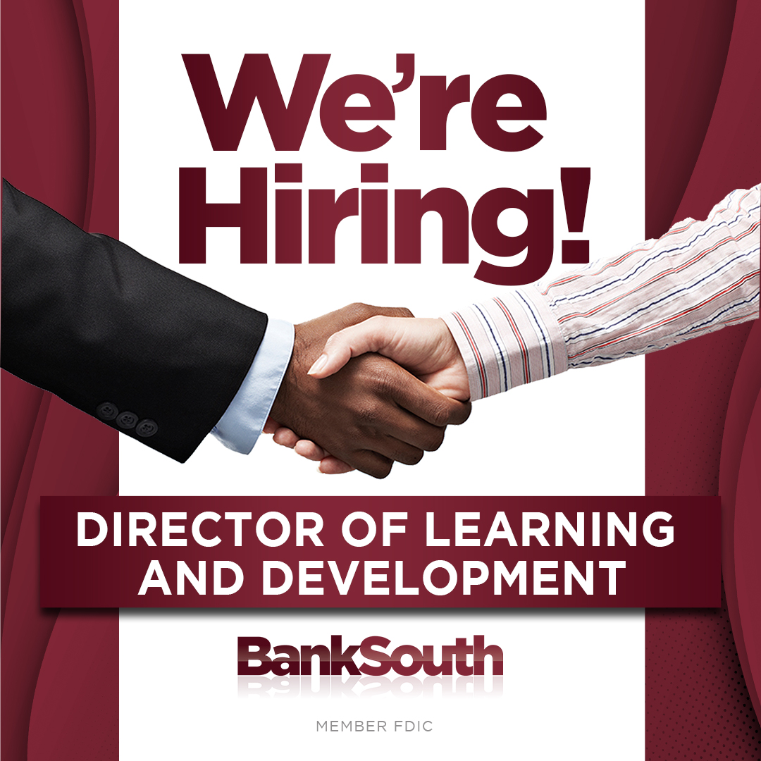 Exciting career opportunity at BankSouth! We're searching for a Director of Learning and Development. Interested? Apply today!

birdeye.cx/wwit0v

#BankSouth #CareerOpportunities #LearningAndDevelopment #BankingJobs #ProfessionalGrowth #LakeOconee