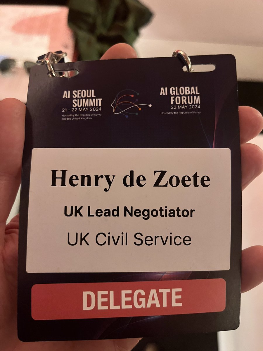 HZoete's tweet photo. Just back from Seoul. Some thoughts on the joint UK-Korean AI Summit where I was co “sherpa” with the brilliant Imran Shafi, along with some general reflections on Government and AI over the last 12 months as a civil servant in Number 10… https://t.co/XjcbyUNweZ