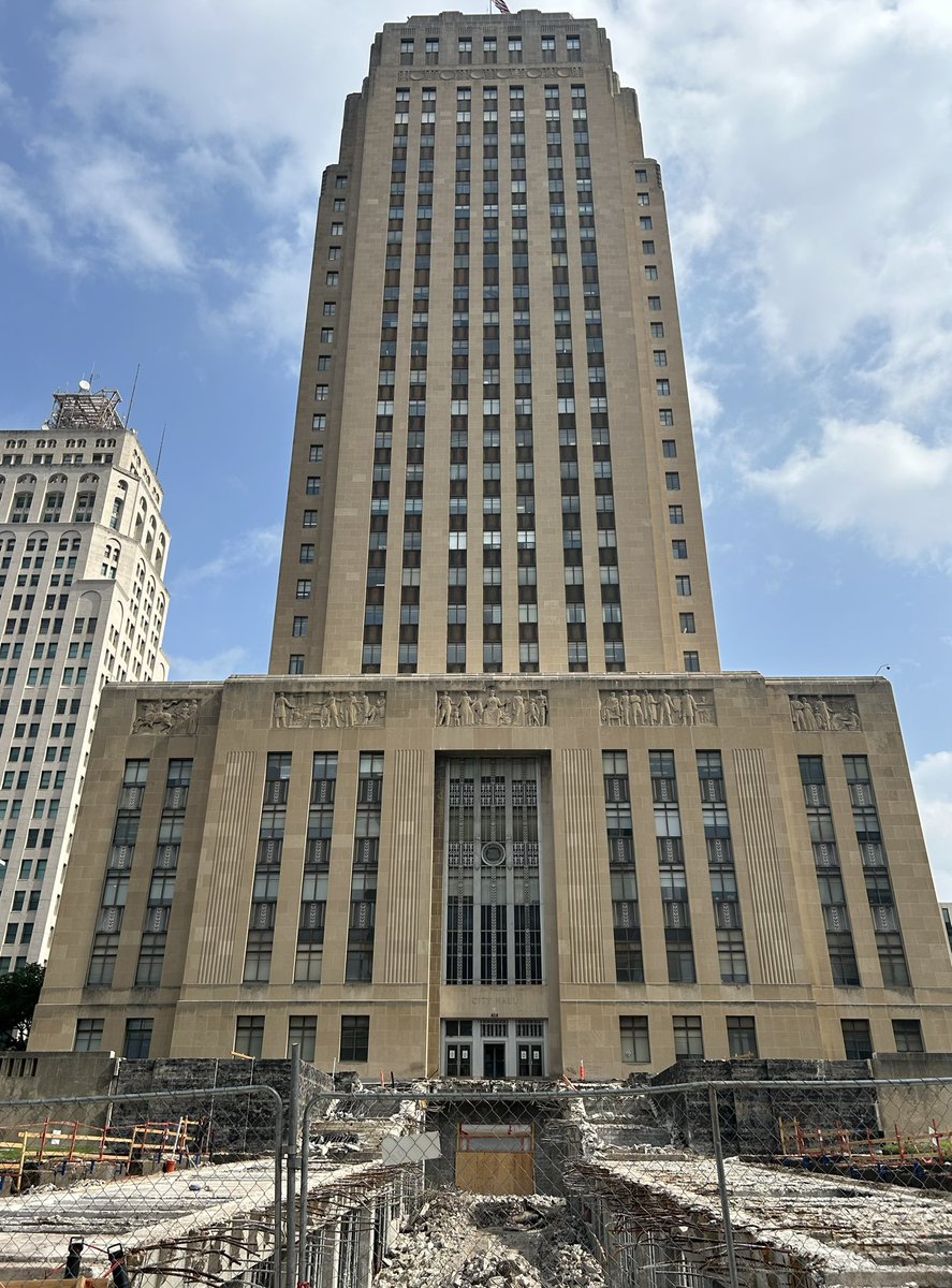 Thanks to our outstanding construction crews who are making sure the roots of the art deco masterpiece City Hall are in great shape as it approaches 90 years old.