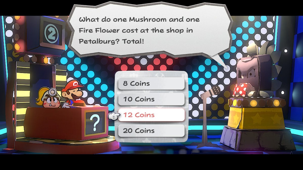 Daniel101Switch's tweet image. #PaperMarioTheThousandYearDoor #NintendoSwitch #Thwomp

Ha!
These questions are easy!