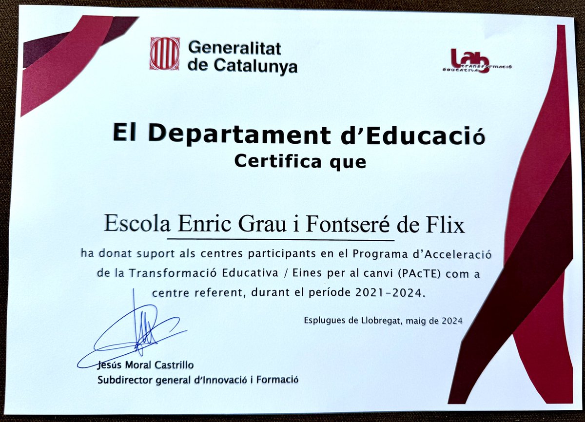 Avui hem participat a la cloenda de les Xarxes de Transformació Educativa de 8 Serveis Territorials. Una jornada on hem seguit aprenent amb @hruizmartin i amb propostes de centres referents. Seguim fent pinya! @InnovacioE @merino_manel @JMoralCastrillo @SEiXarxes @educaciocat