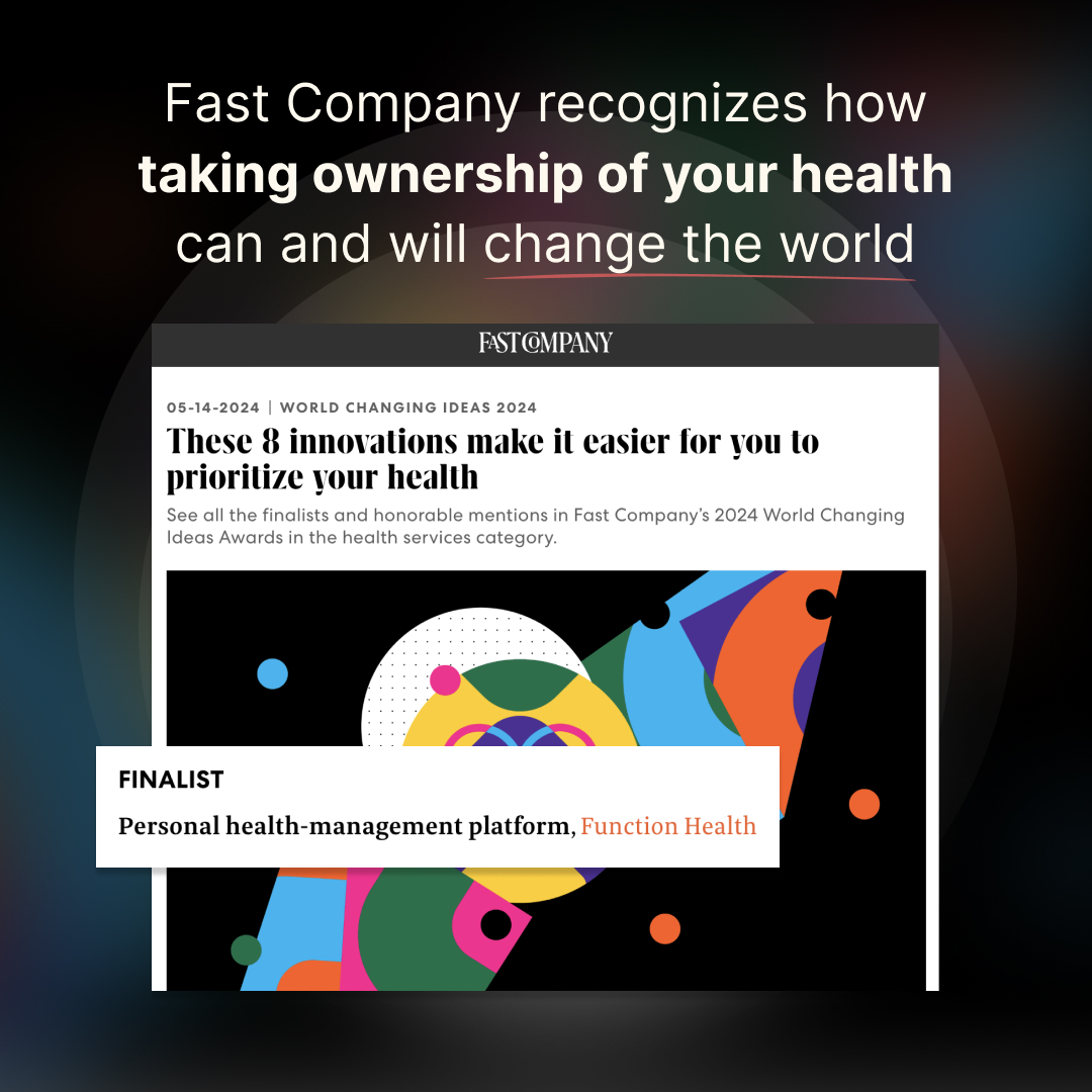 Taking health ownership changes the world. It starts on an individual level. Each person who gains the ability to test their whole body gets to make health choices on their terms. This is the most life-changing power there is. @FastCompany realized this. That’s why they named