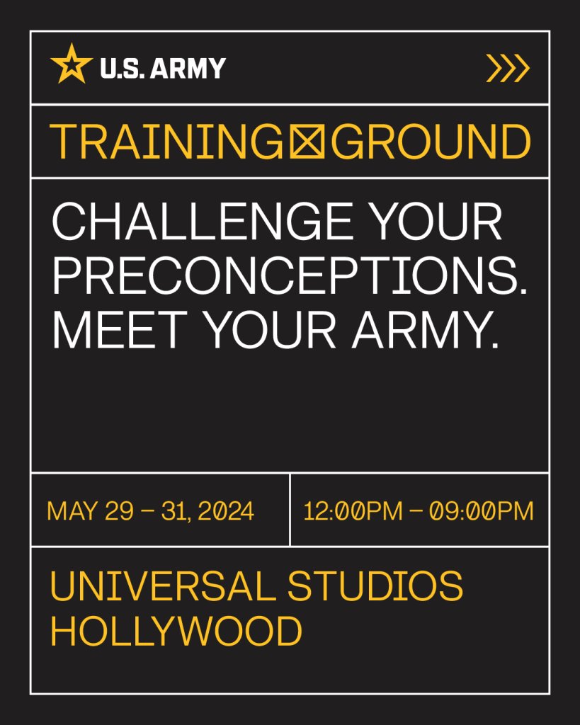 LA, it's time to Meet Your Army ⭐️ In partnership with @goarmy, join us at Training Ground, a one-a-kind experience at Universal Studios Hollywood.