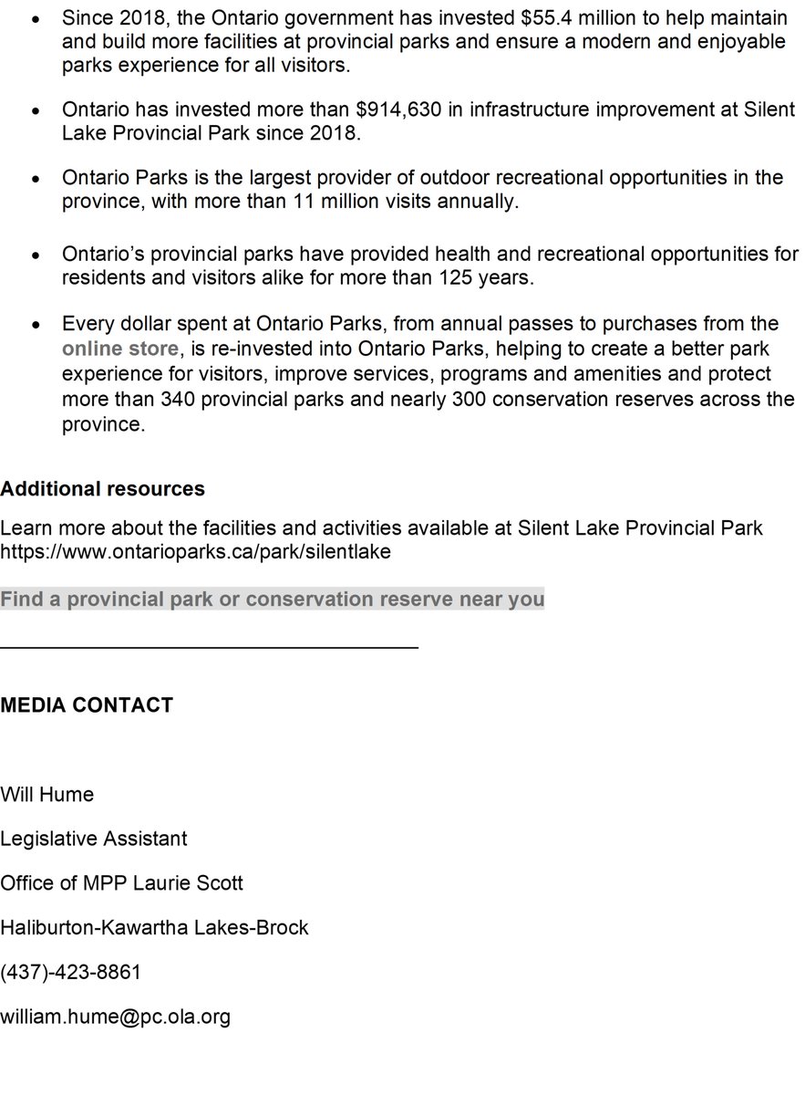 Our government is investing more than $375,000 to build new infrastructure at Silent Lake Park. By upgrading facilities and improving accessibility, we're ensuring it continues to be a cherished destination for both residents and visitors. Learn more: lauriescottmpp.com/ontario-invest…