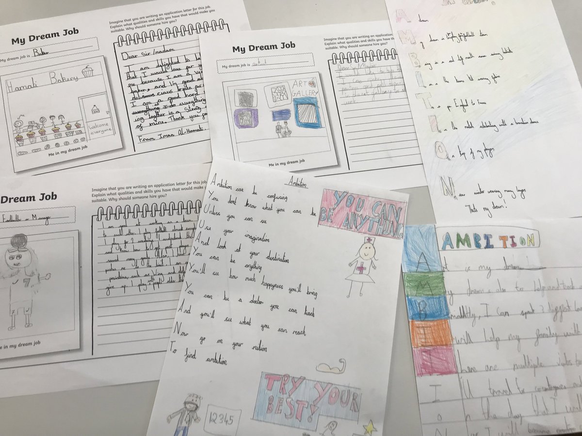 TindalFalage's tweet photo. To reflect on #AmbitionWeek, year 5 have used their writing skills to create their own poems about what ambition means to them ✍🏻 They also wrote application letters for their dream jobs, highlighting their qualities and skills. So ambitious!
#TeamTindal @arktindal. https://t.co/grfRA7ZLGO