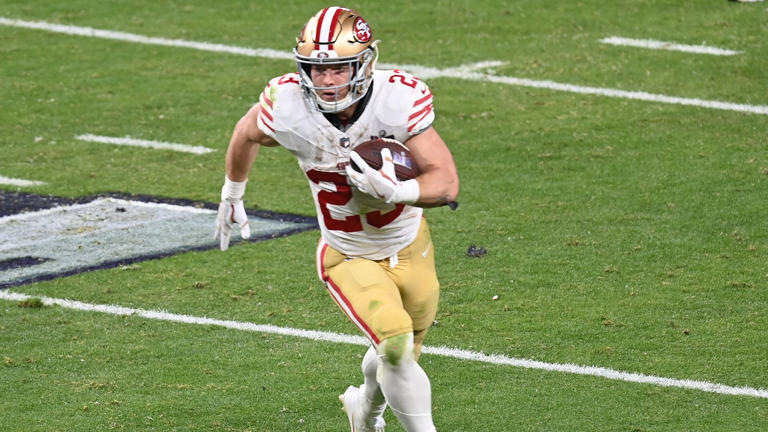 San Francisco 49ers Christian McCaffrey stats in 2023: • 1,459 rushing yards • 5.4 yards per carry • 564 receiving yards • 126.4 scrimmage YPG • 21 total TDs