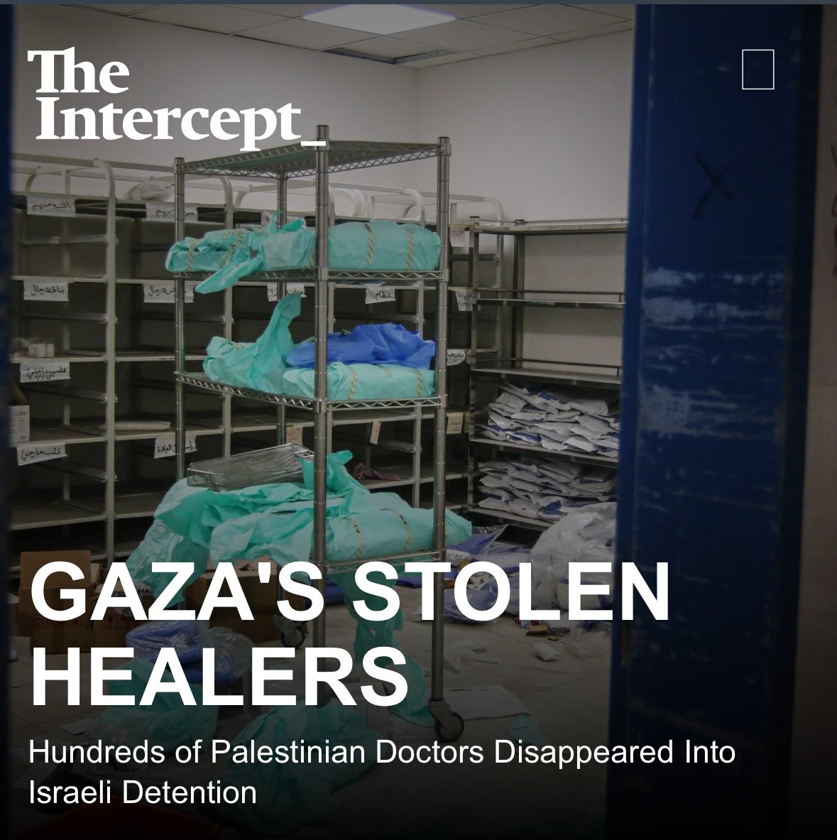 “Unfortunately, when they knew that I am a doctor and general surgeon, they treated me more badly” Utterly devastating article in @theintercept documenting Israel’s systematic targeting & abuse of Palestinian medical personnel - take the time to read in full.