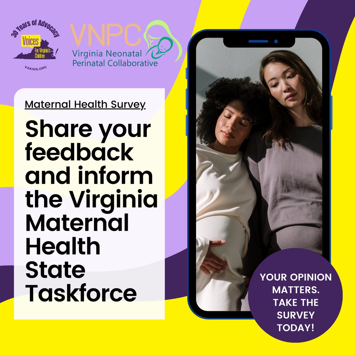 Voices is part of the Maternal Health State Task Force, convened by the @govnpc and funded through the HRSA Maternal Health Innovation grant. We invite any organization or agency with Maternal Health priorities in VA to complete this brief survey: 
ow.ly/8fg350RUoki