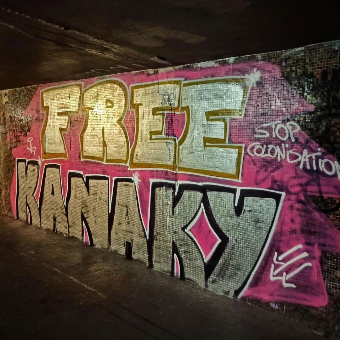 'Free Kanaky, Stop Colonisation'

Graffiti in Lyon in solidarity with the anti-colonial movement in Kanaky/New Caledonia, which has been rocked by a major revolt. The French State has responded by imposing a state of emergency and sending in additional security forces from France