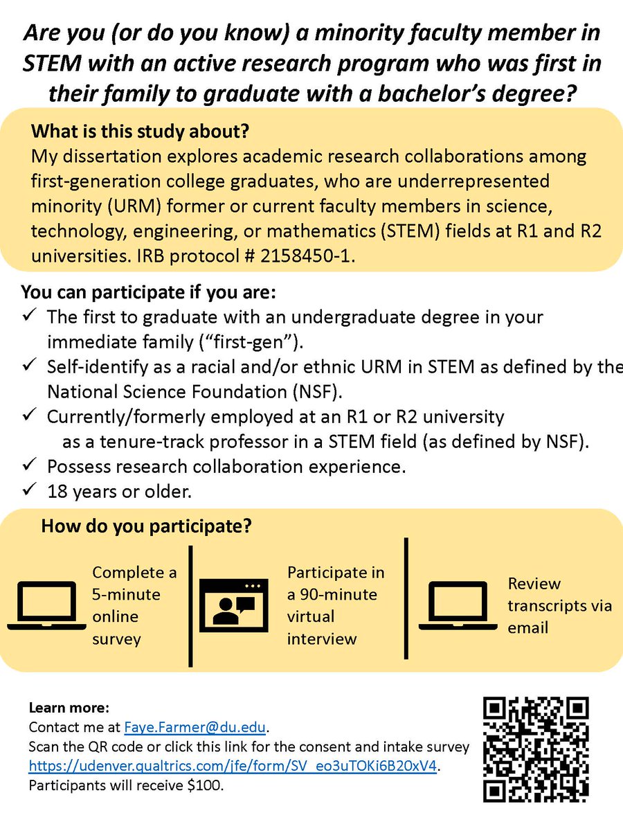 Sending on behalf of a friend and colleague who has started this valuable survey as part of her dissertation work. To identify challenges and opportunities for minority early career faculty members: