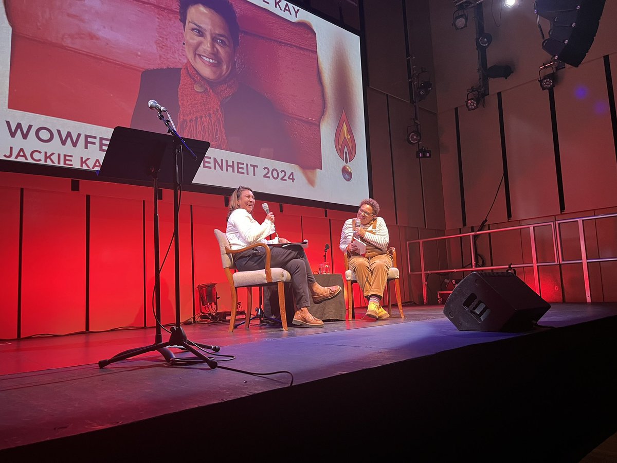 Jackie Kay in conversation and reading her poetry is brilliant - warm, witty, and such moving poetry. @wowfest